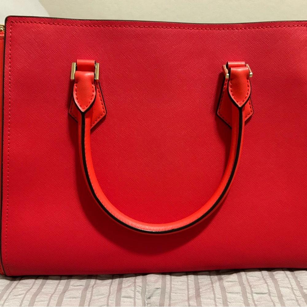 Michael Kors Red Satchel with Gold Hardware - Picture 3 of 13